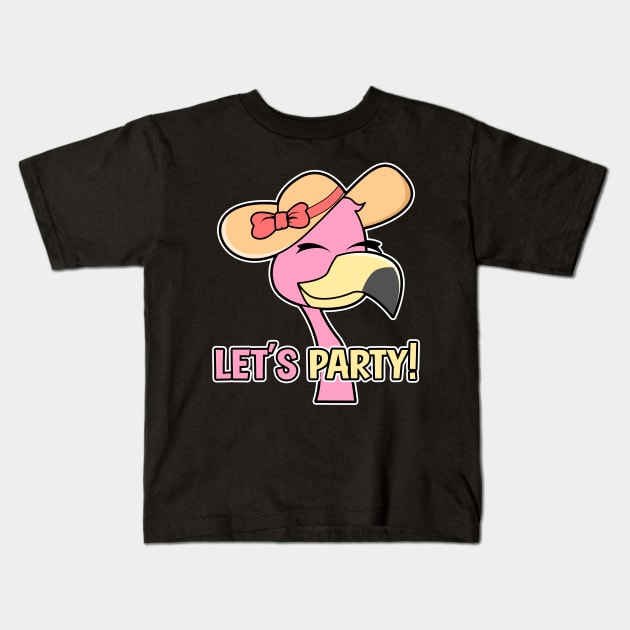 Flamingo Party Woman GIrl Kids T-Shirt by Imutobi